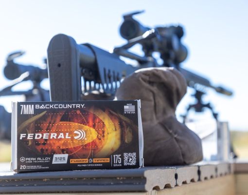 7mm Backcountry ammunition box and rifle setup.