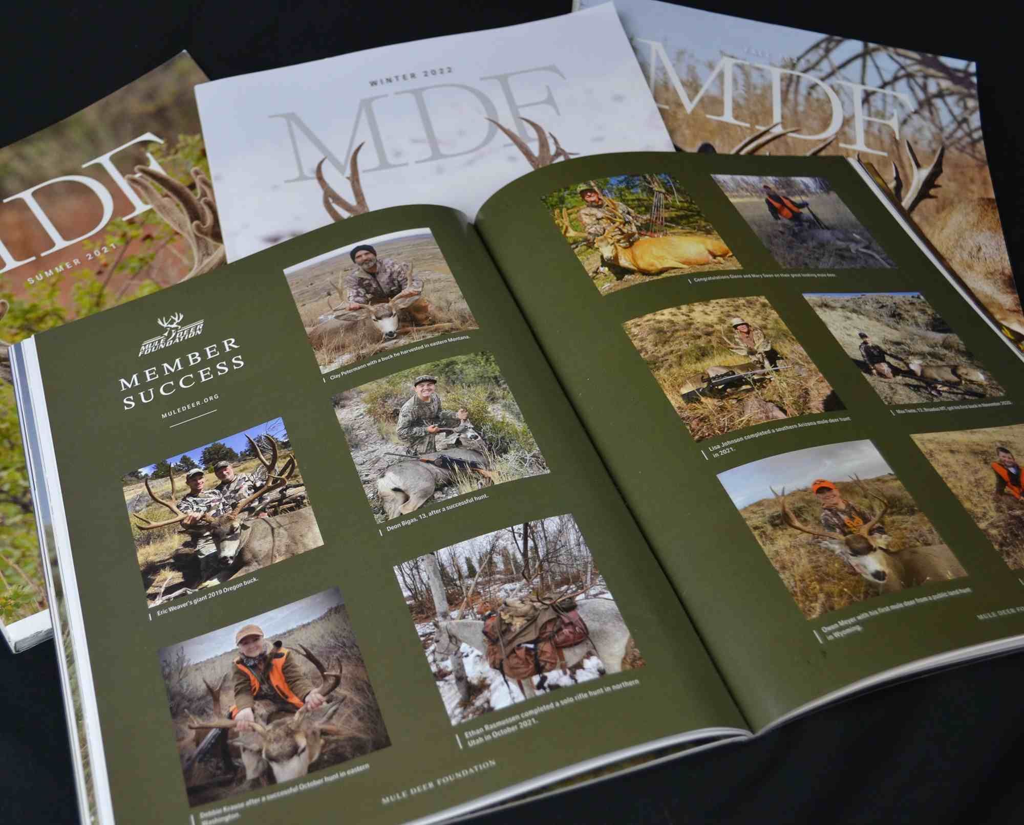 Page showcasing member success stories in hunting.