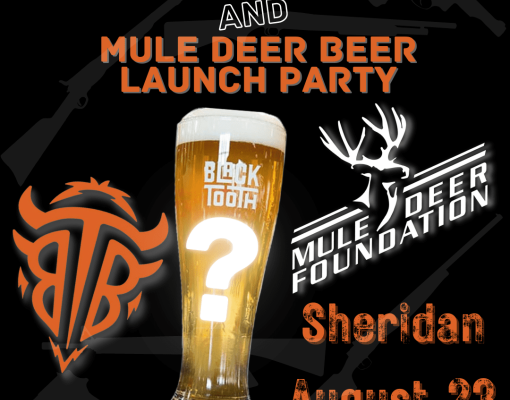 Mule Deer Palooza event poster with beer and branding.