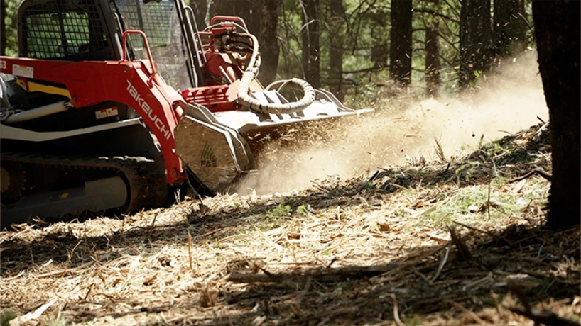 Land clearing operations in a forest setting.