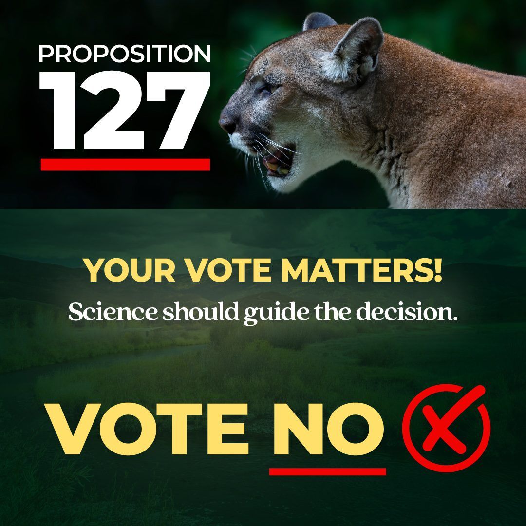 Cougar with text promoting Proposition 127 vote