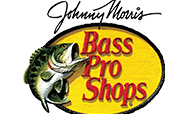 Logo of Bass Pro Shops featuring a fish illustration.