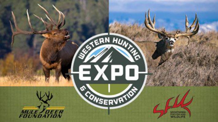 Western Hunting Expo banner featuring mule deer and elk