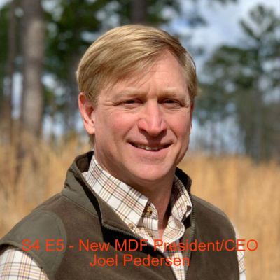 Portrait of new MDF President Joel Pedersen in natural setting.