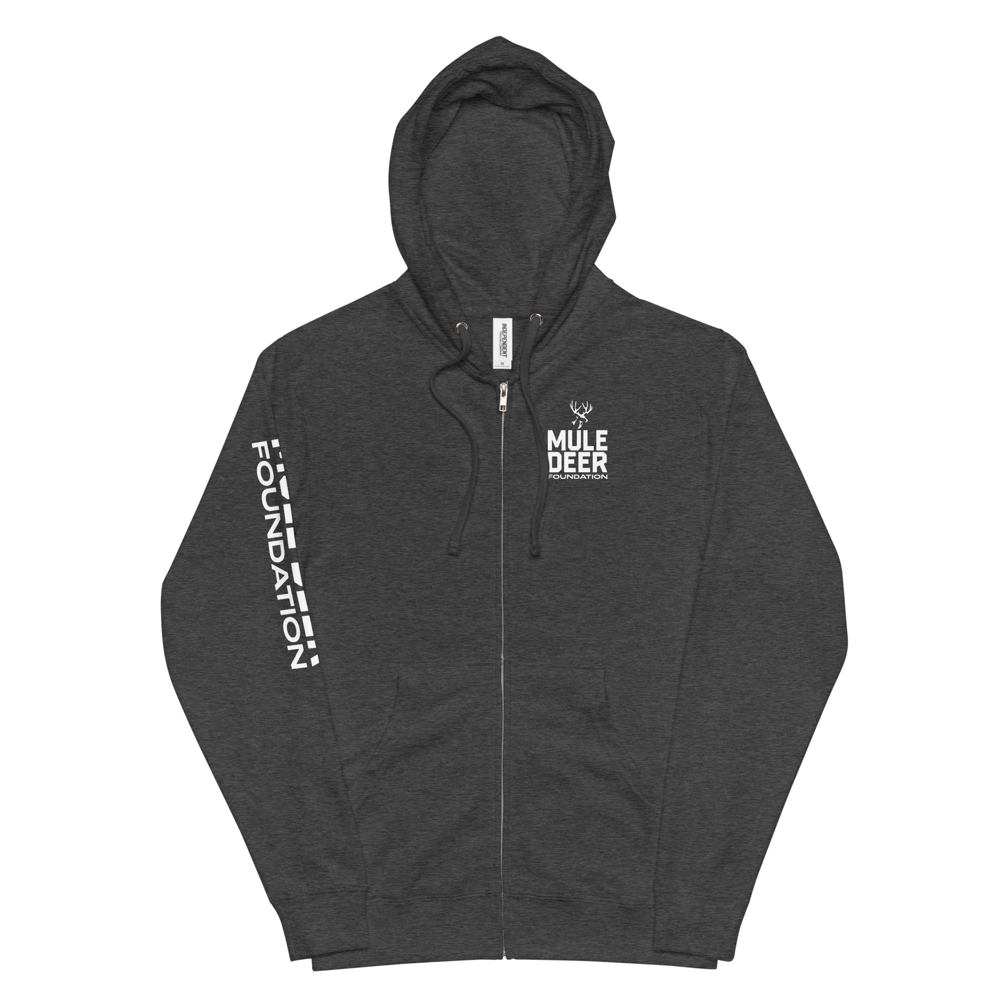 Unisex fleece zip up hoodie