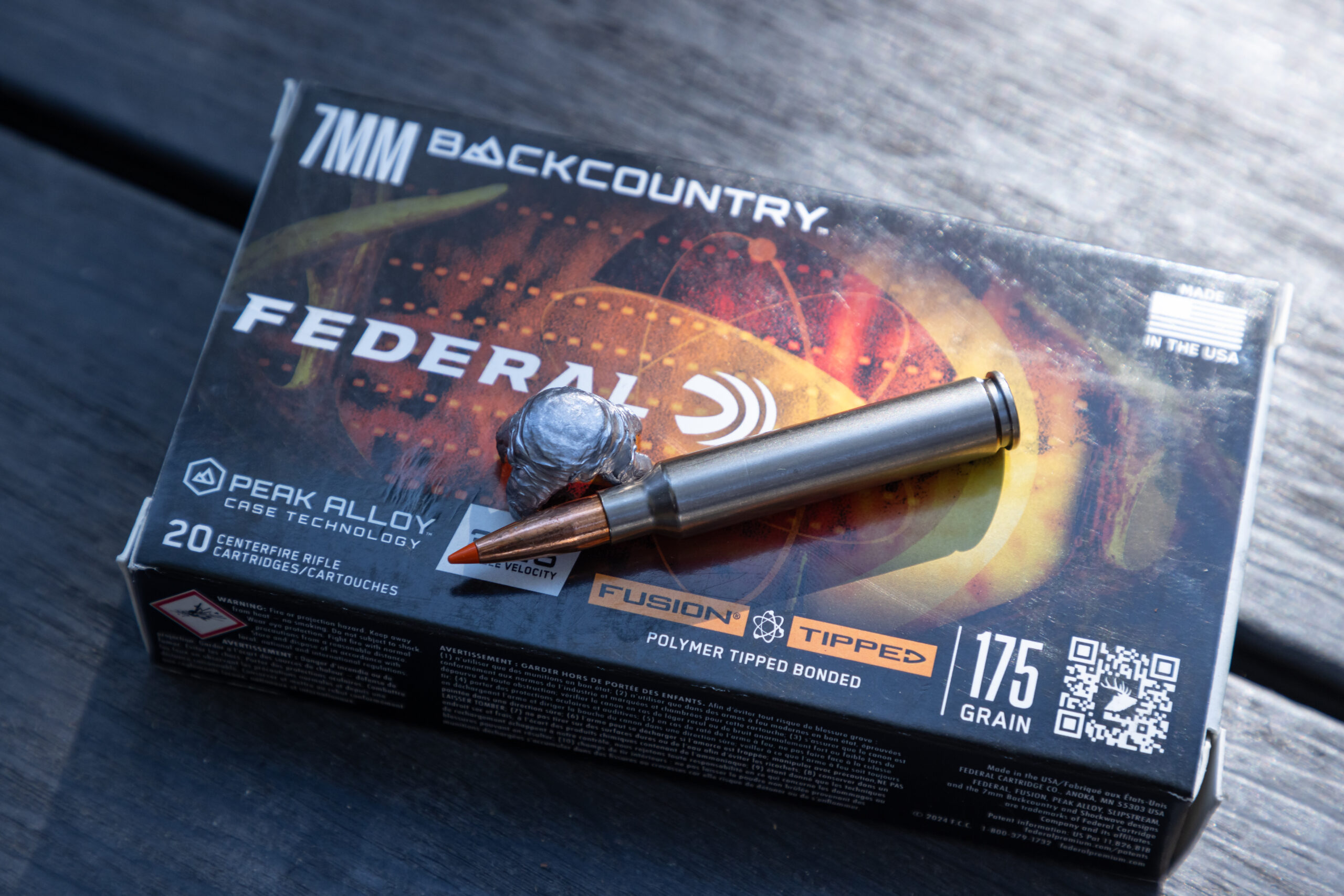 7mm federal backcountry ammunition box and bullet