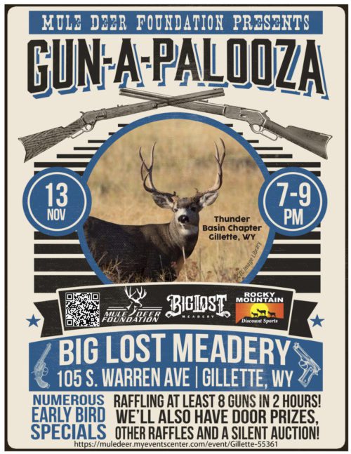 Mule Deer Foundation Gun-A-Palooza event poster with details