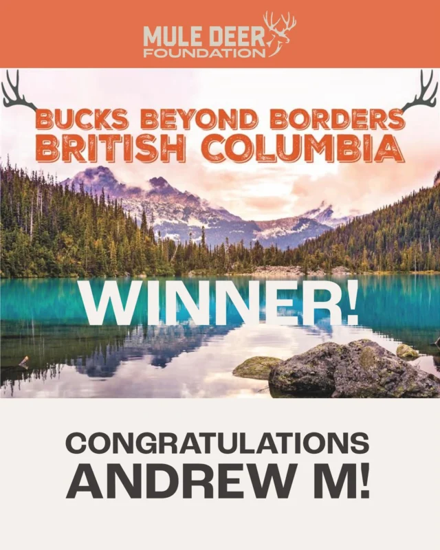 The winner of our Bucks Beyond Borders membership drive is Andrew M. of Beaverton, OR! Andrew will get a 5-day mule deer hunt in British Columbia with Kifaru Outfitters plus a $1,000 Kifaru International gift card. 
MDF wants to thank everyone who entered our membership drive. Everyone’s submissions will help support mule deer conservation and habitat work. 
Tell us, Andrew, will it be a bow or a rifle you take to B.C.? We’d love to hear about your experience. Happy Hunting in B.C.!

Thank you @kifaru_intl and Kifaru Outfitters!