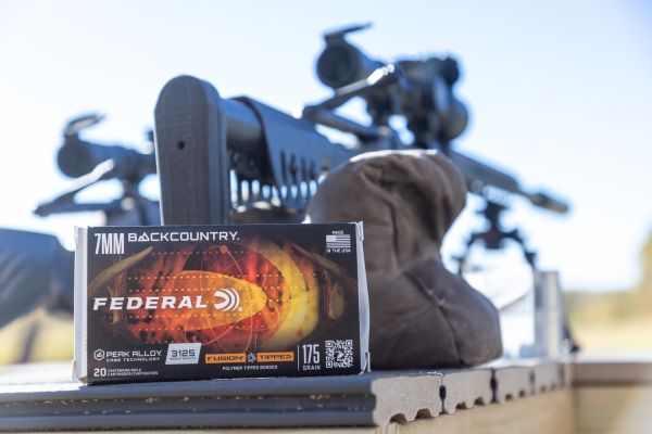 7mm Backcountry ammunition box and rifle setup.