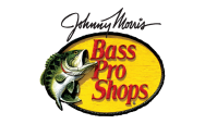 Logo of Bass Pro Shops featuring a fish illustration.